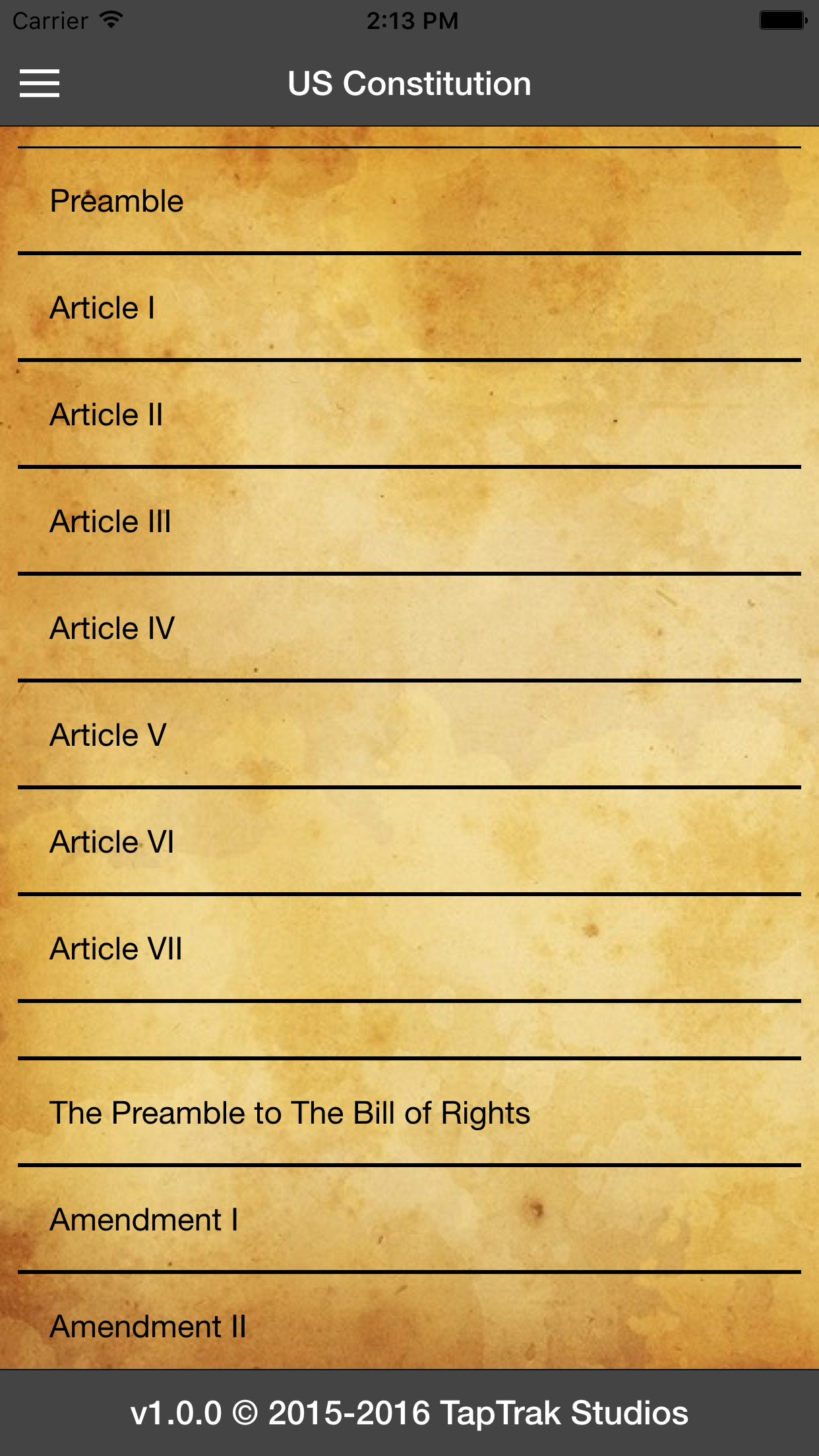 US Constitution - TapTrak Studios screenshot 4