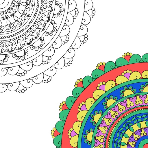 Adult Coloring Book - Free Fun Games for Stress Relieving Color Therapy and Share Icon