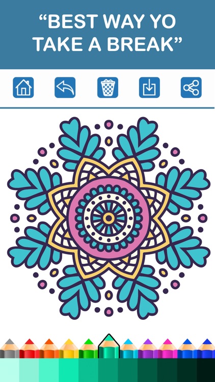 Adult Coloring Book - Free Mandala Colors Therapy Stress Relieving Pages