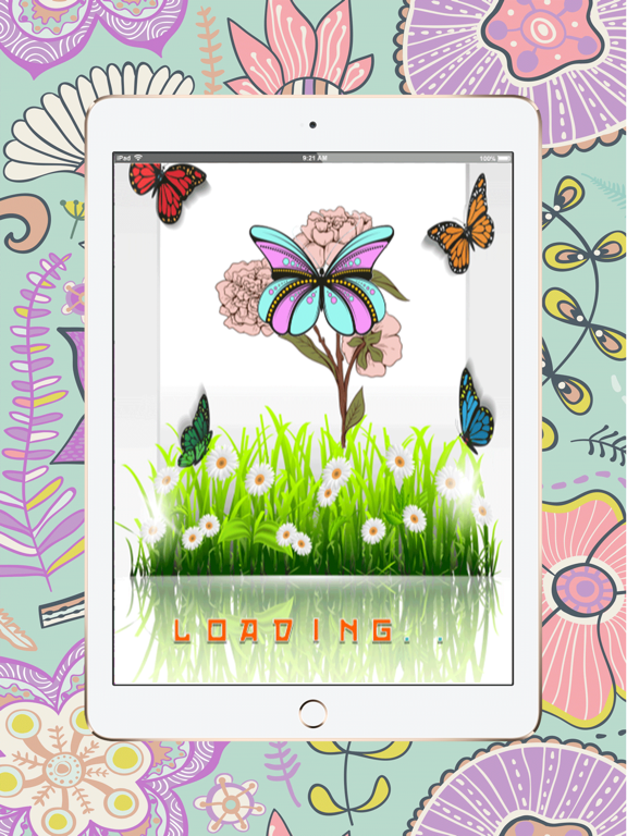 coloring book of flowers for adult iPad screenshot