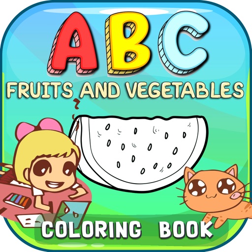 ABC Fruits And Vegetables Coloring Book: Learning English Vocabulary Free For Toddlers And Kids! iOS App