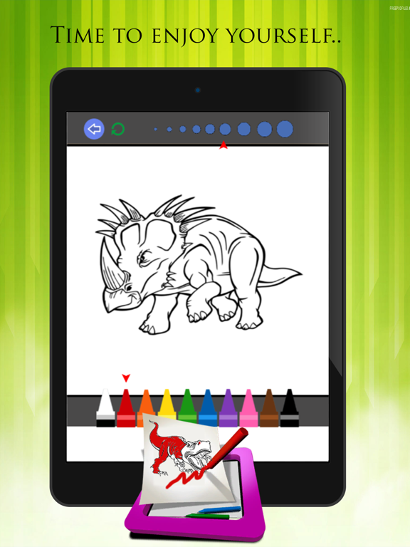 Dinosaur Paint and Coloring Book - Free Games For Kids iPad screenshot