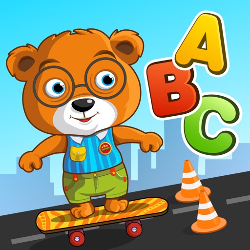 ABC Go Skateboard with Bear Free - Alphabets learning game for preschoolers and kids Icon