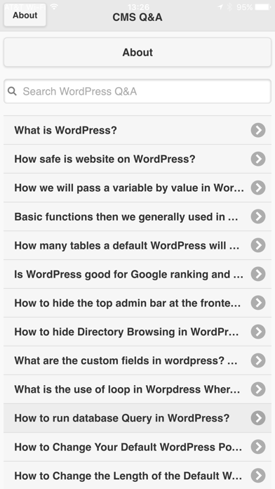 Screenshot 1 of CMS Interview Q&A App