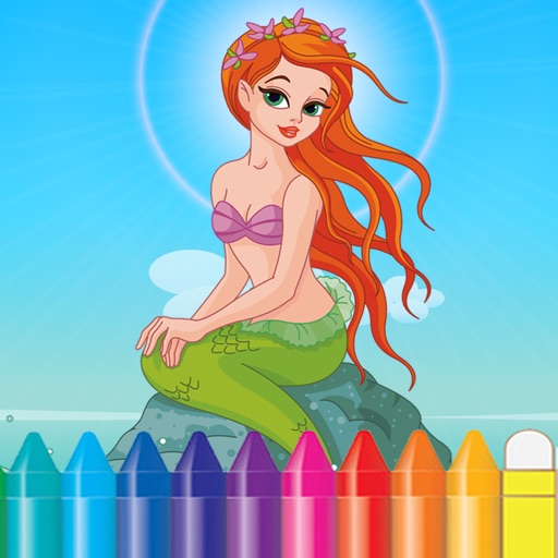 Mermaid & Sea Animal Coloring Book - Drawing for Kids Games icon