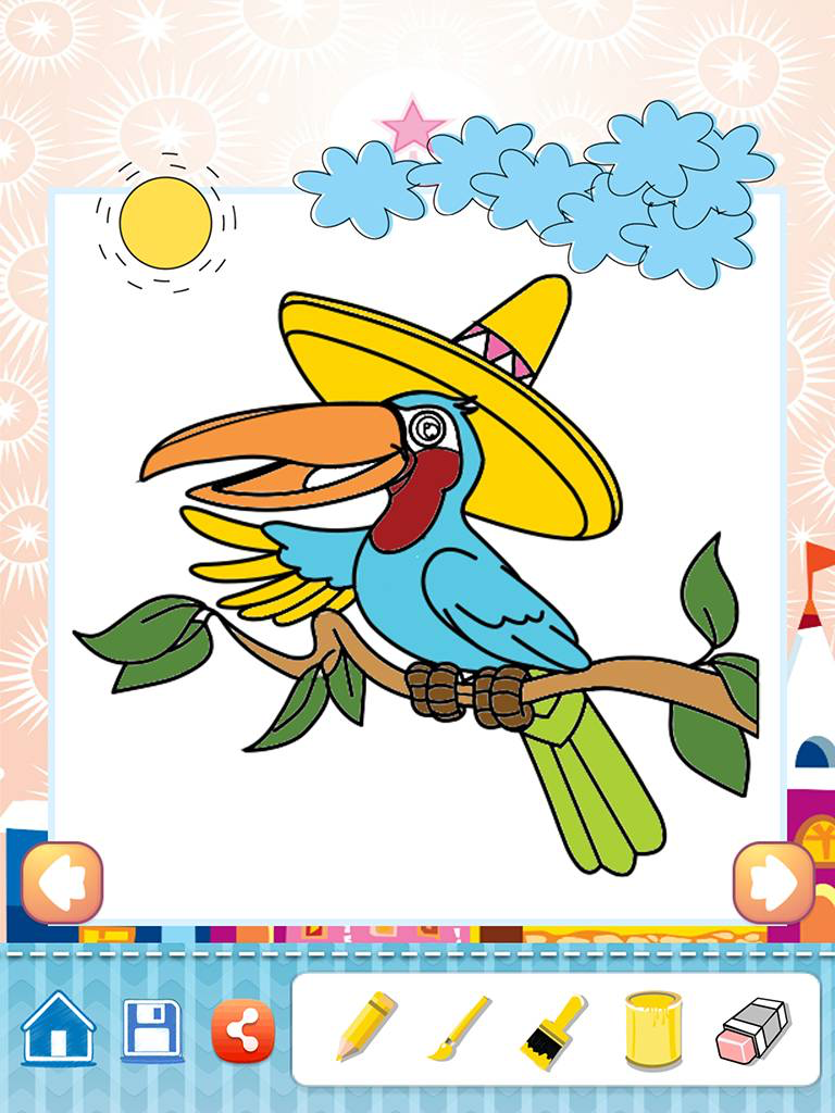 Bird Drawing Coloring Book - Cute Caricature Art Ideas pages for kids screenshot 7