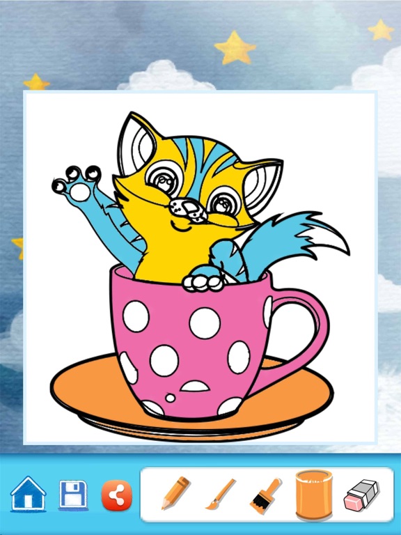 cat coloring book educational games third grade iPad screenshot