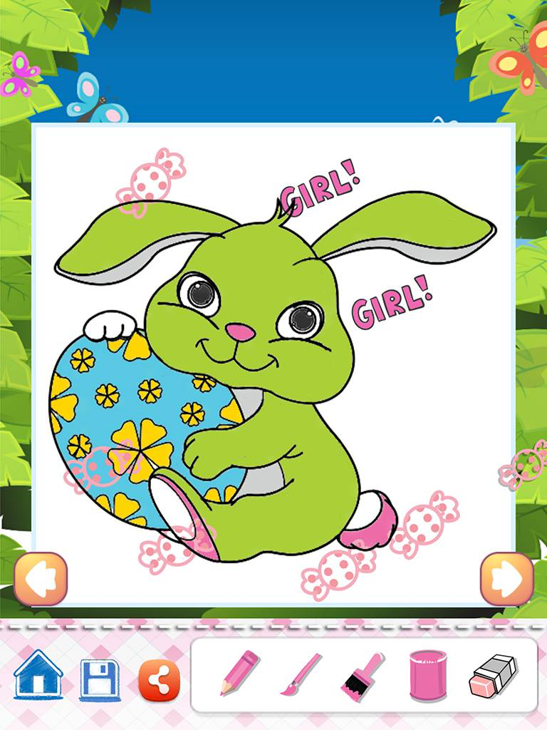 Coloring Book Rabbit Drawing Pages - free learning painting cool games for the kids girls