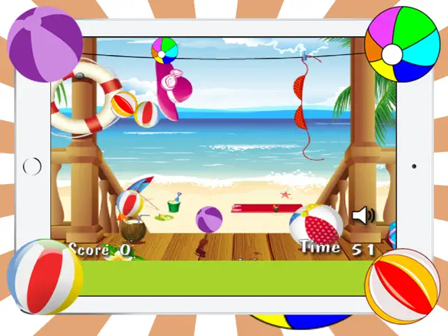 Beach ball shooting game for kids and adult practice skills, game for IOS