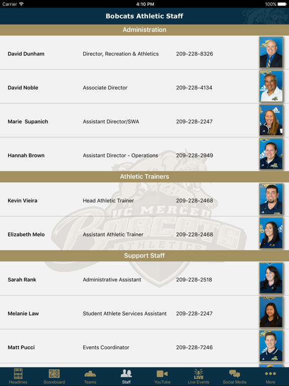 University of California, Merced Athletics iPad screenshot 5 - Sports app