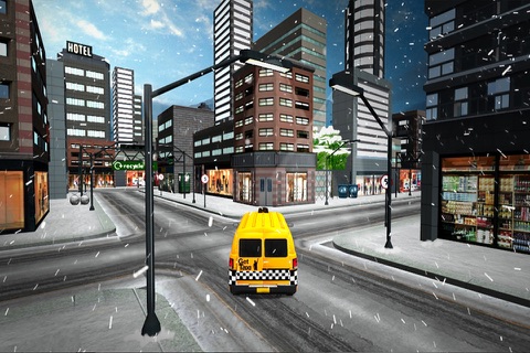 snow city taxi driver rush screenshot 2