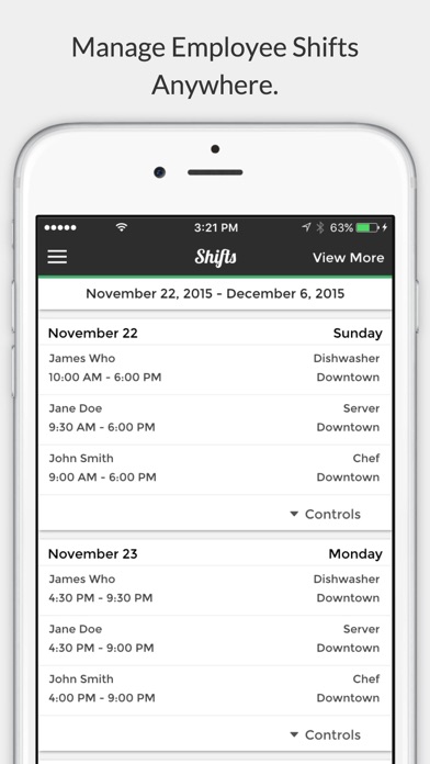Shift Status - Business Scheduling