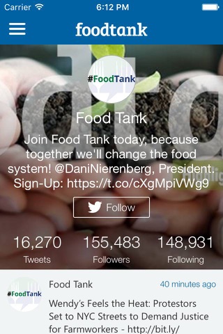 Food Tank - The Think Tank For Food screenshot 2