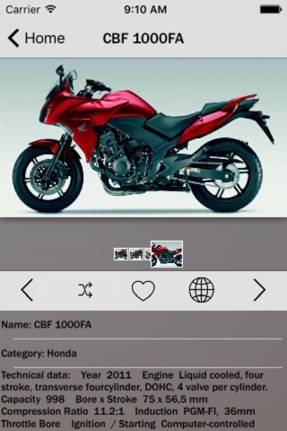 Honda Motorcycles Specs + screenshot 3