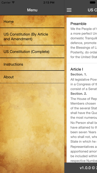 Screenshot #2 pour US Constitution - TapTrak Studios