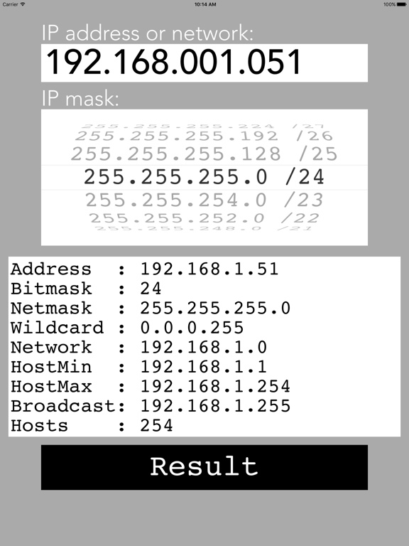 IPMask - network address calculator