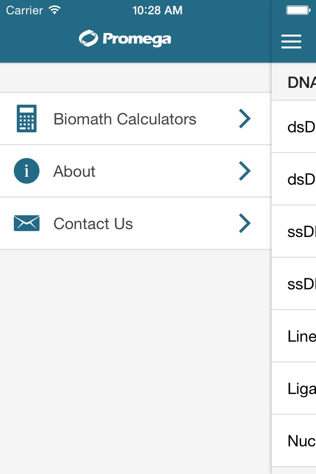 Promega Biomath Calculators screenshot 3