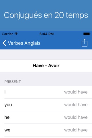 English Verb Conjugator screenshot 2