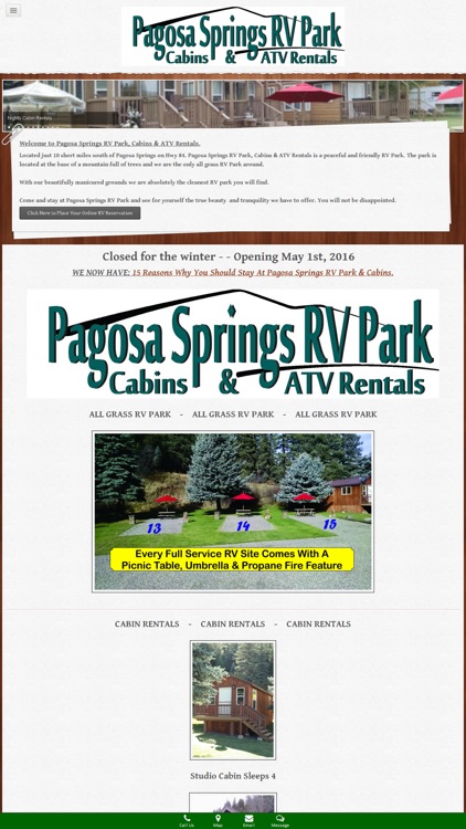 Pagosa Springs RV Park, Cabins