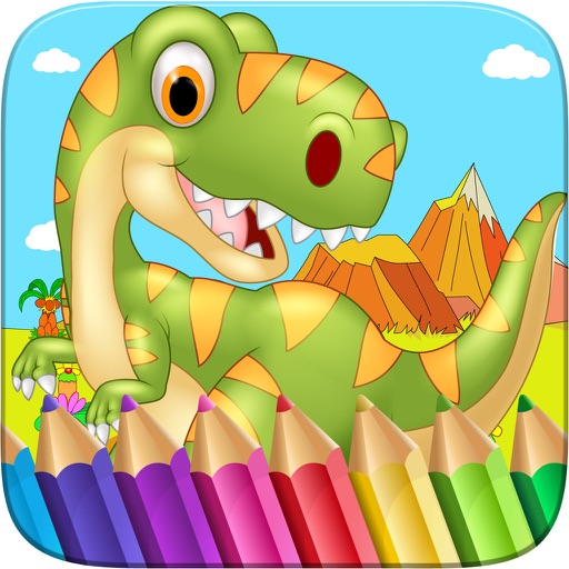 Dinosaur Colorbook Drawing to Paint Scratch Coloring Game for Kids Icon