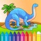 Dinosaur Coloring Book - is an addictive educational entertainment for kids of all ages