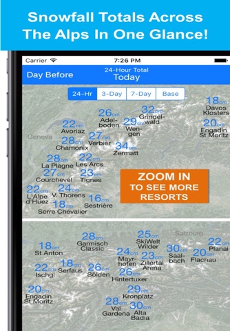 Alps Snow Map - Snow Reports - náhled