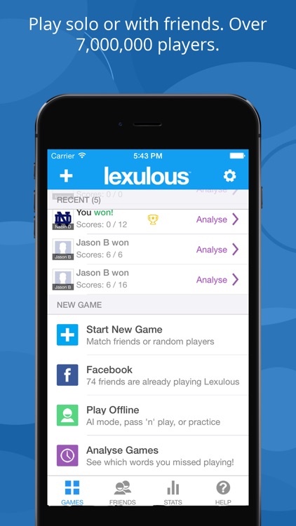 Lexulous Word Game Lite - Multiplayer Puzzler