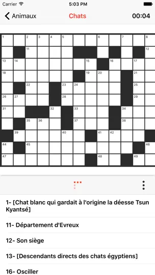 Capture d'écran de Mots Croisés · sur iPhone 1