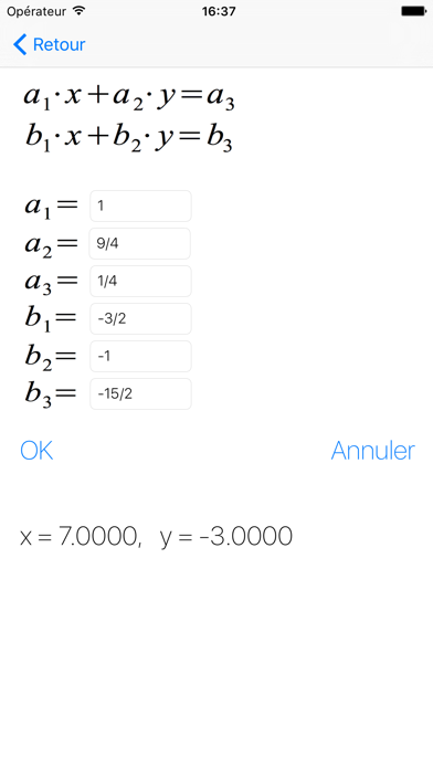 Screenshot #1 pour Systèmes d'equations