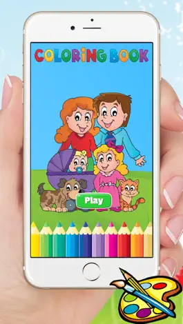 Game screenshot My Family Coloring Book Drawing Painting for kids free game mod apk