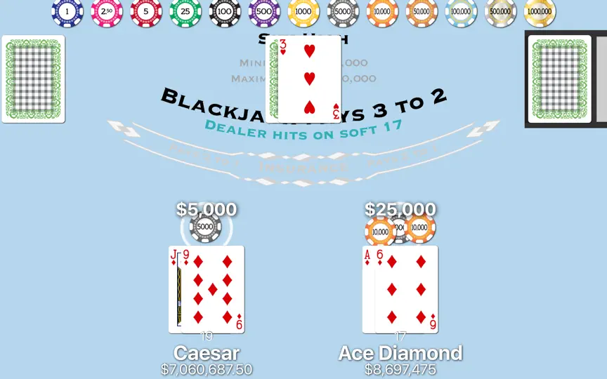 Captura de pantalla de Blackjack Player en iPhone 2