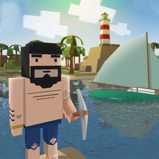 Blocky Island Survival 3D Full - Craft tools on the lost island, hunt for animals, explore and try to escape! icon