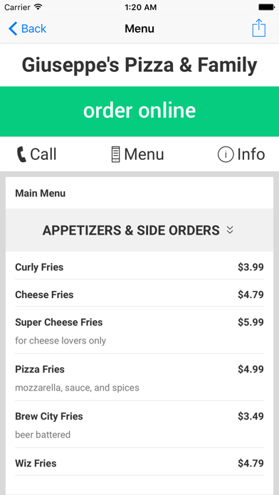 Screenshot #2 pour Giuseppe Pizza and Restaurant