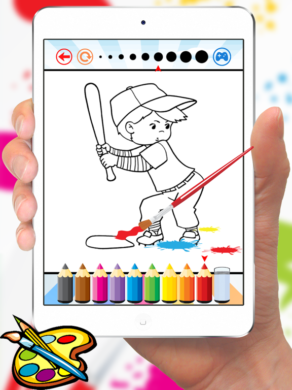 Sport Cartoon Coloring Book - Drawing for kids free games iPad screenshot