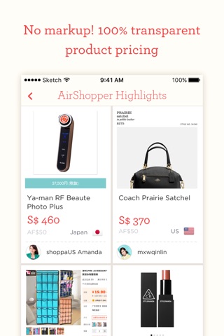 Airshopper - Global shopping without language or logistics barriers screenshot 2