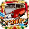 Drawing Desk Retro Cars : Draw and Paint  Coloring Books Edition Free