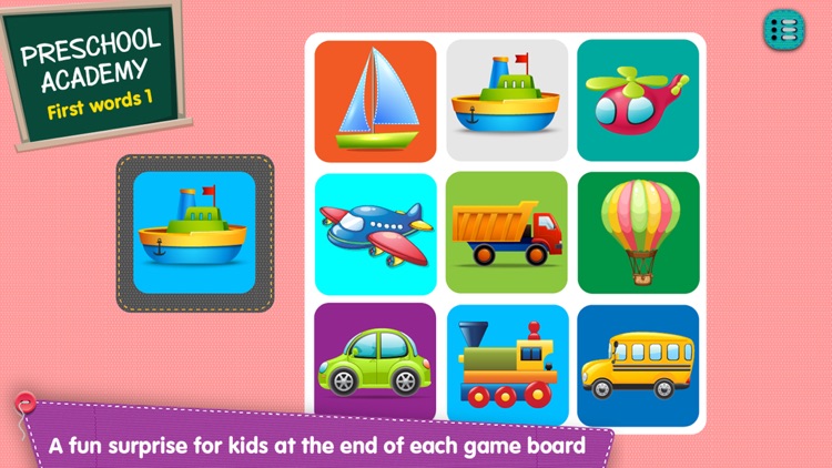 First Words 1 -  English : Preschool Academy educational matching game for Pre-k and kindergarten children screenshot-4