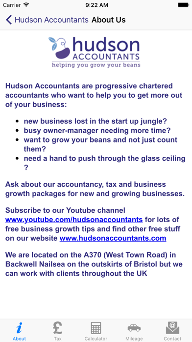 Hudson Accountants app screenshot