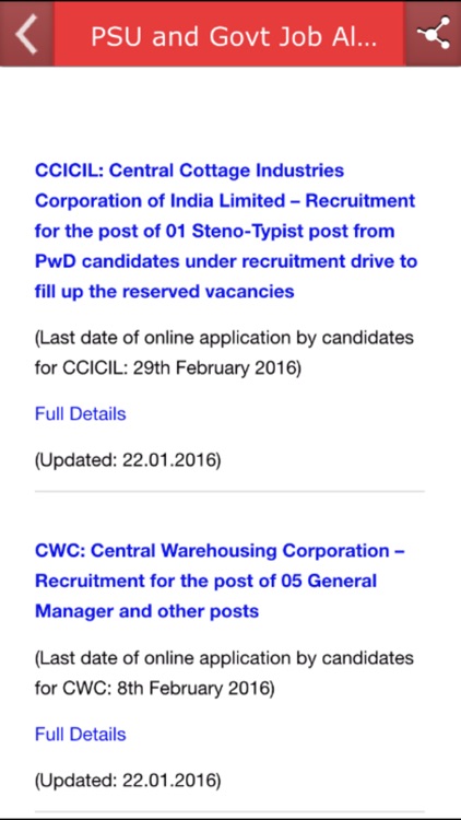 PSU and Govt Job Alert India