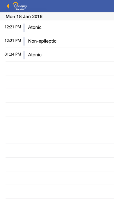 Epilepsy Ireland Diary App screenshot
