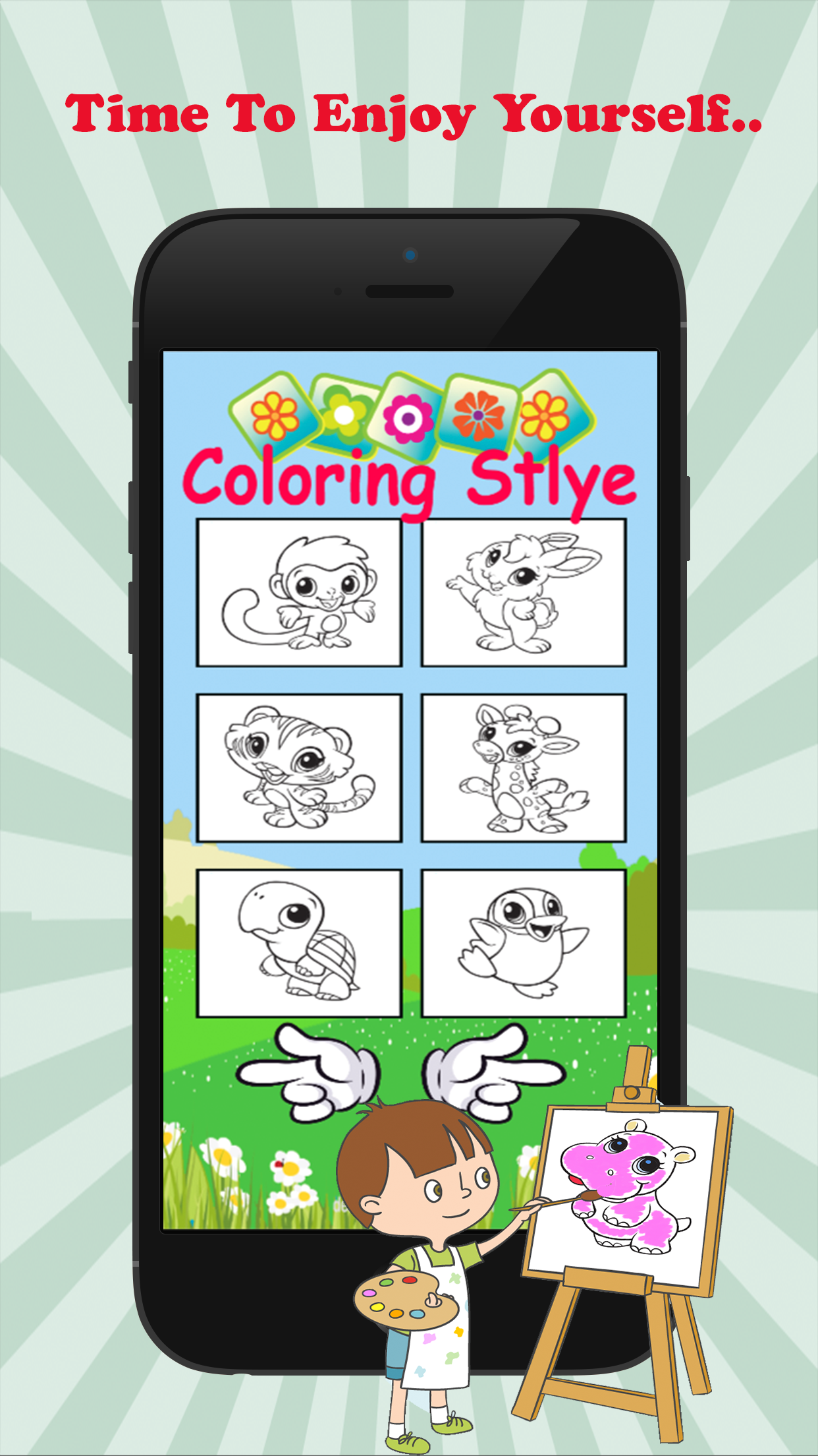 Baby Animal Cute Paint and Coloring Book - Free Games For Kids screenshot 4