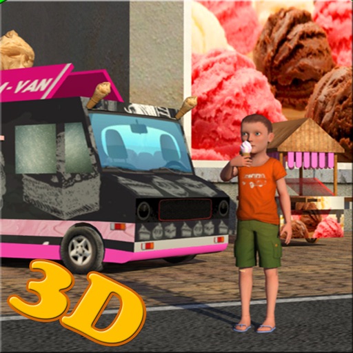 Ice Cream Delivery Van 3d Icon