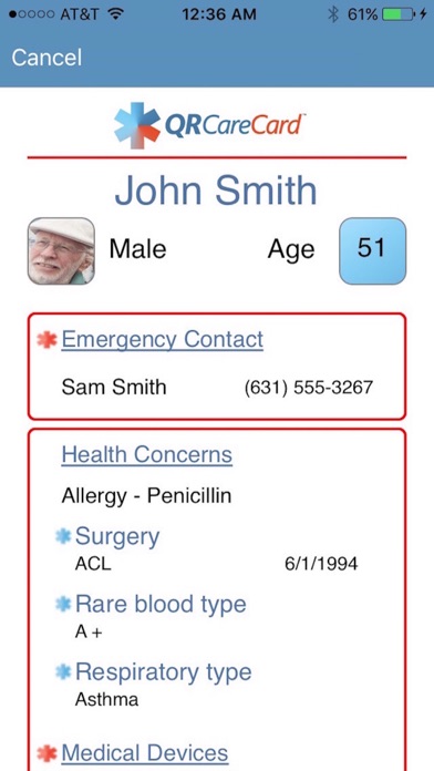 Screenshot #2 pour QRCareCard