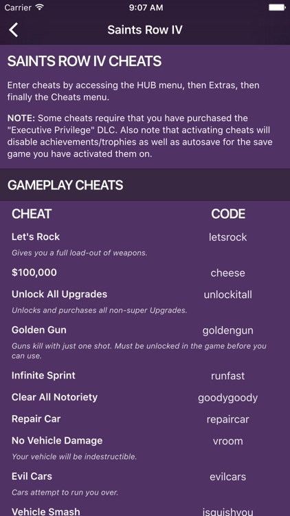 Cheats for SR - for all Saints Row games
