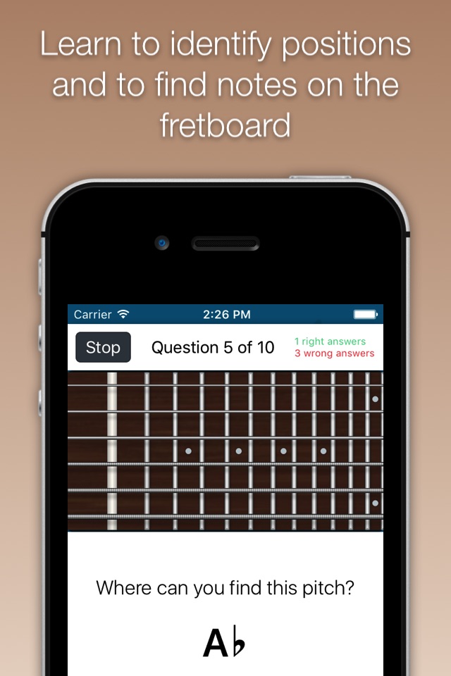 Fretboard Trainer - Learn the notes for guitar and bass screenshot 2