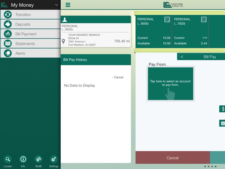 Lee County Bank for iPad