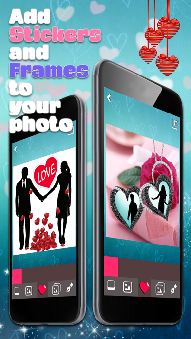 Screenshot #2 pour Cadres De Médaillon Pour Amour Images – Filtrez Vos Photos Et Ajouter Des Autocollants Douces
