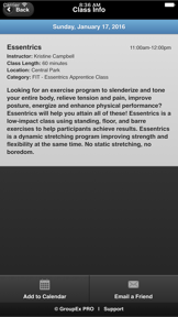 Denver Park and Recreation - Group Fitness Schedule screenshot
