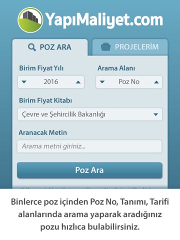 YapıMaliyet Tablet screenshot 2