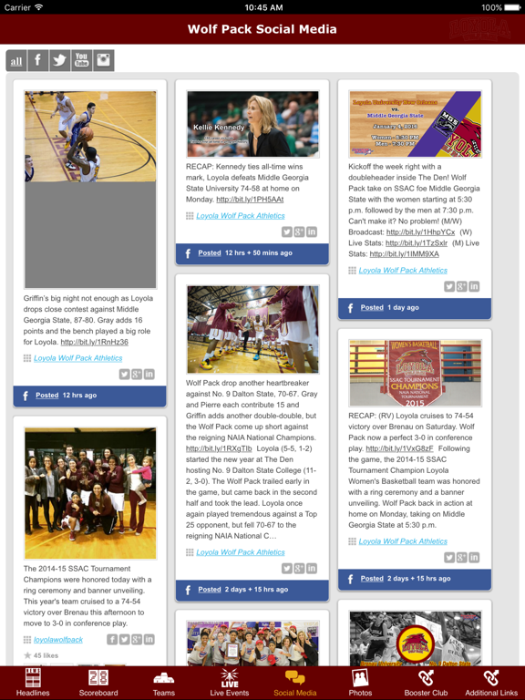 Loyola University Wolf Pack Athletics iPad screenshot 5 - Sports app
